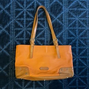 Valentina orange leather bag